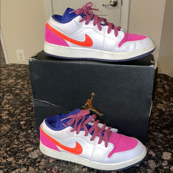 Jordan Shoes - Nike Kids' Pink and Orange Sneakers